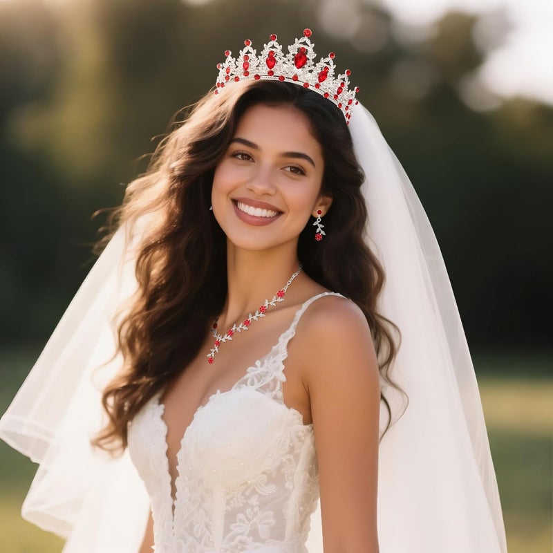 Kamirola Tiaras and Crowns for Women,Tiaras Earrings Necklace, Crystal Bridal Jewelry Set, Costume Party Halloween Prom Pageant Jewelry for Women(TR45) - Image 3